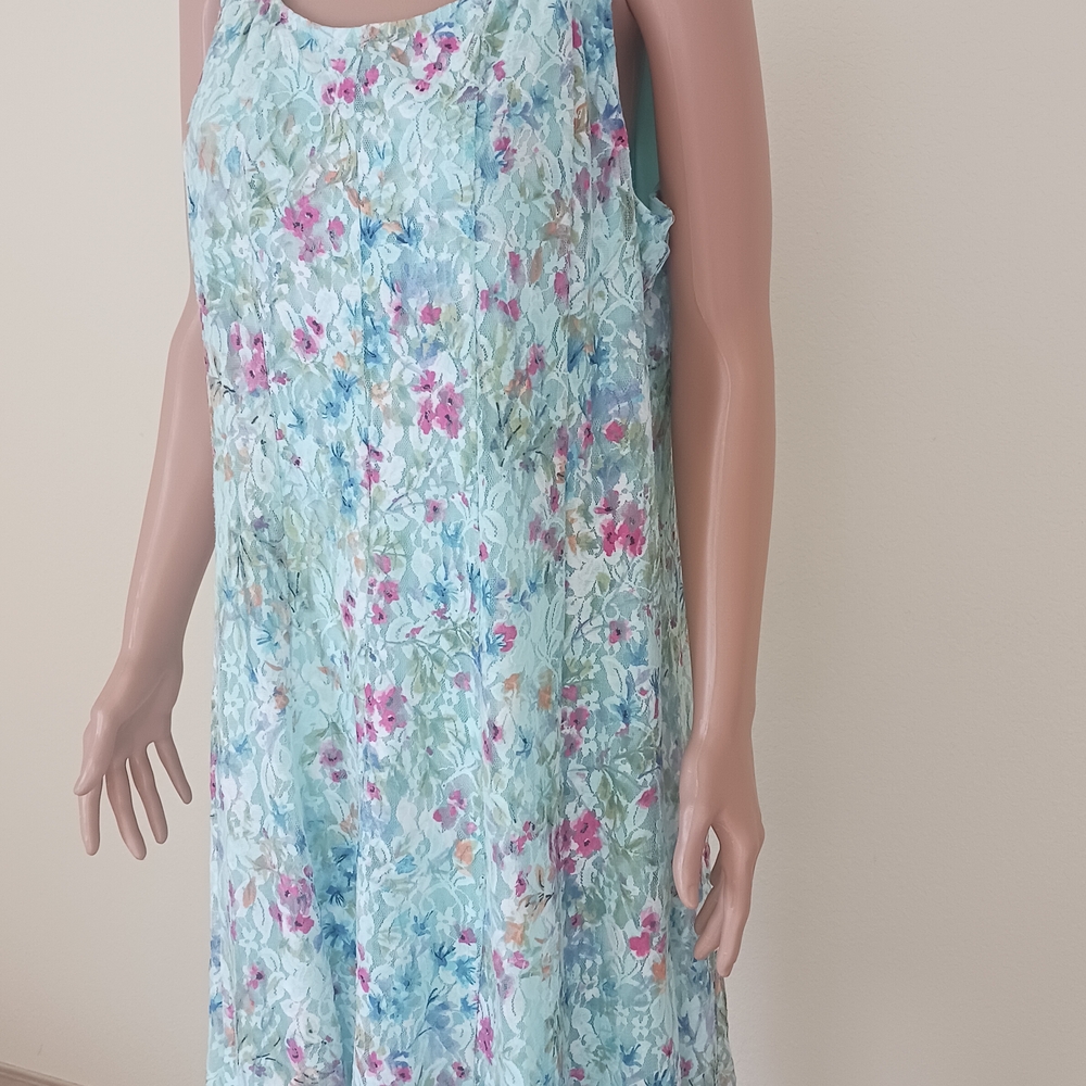 Perceptions New York Dress Womens XL Pastel Lace Foral